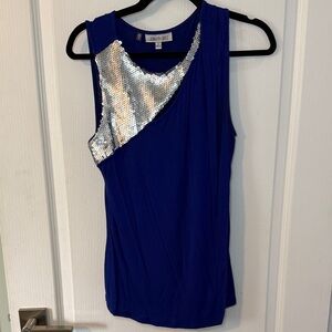 Jennifer Lopez Royal Blue Tank with Silver Sequins